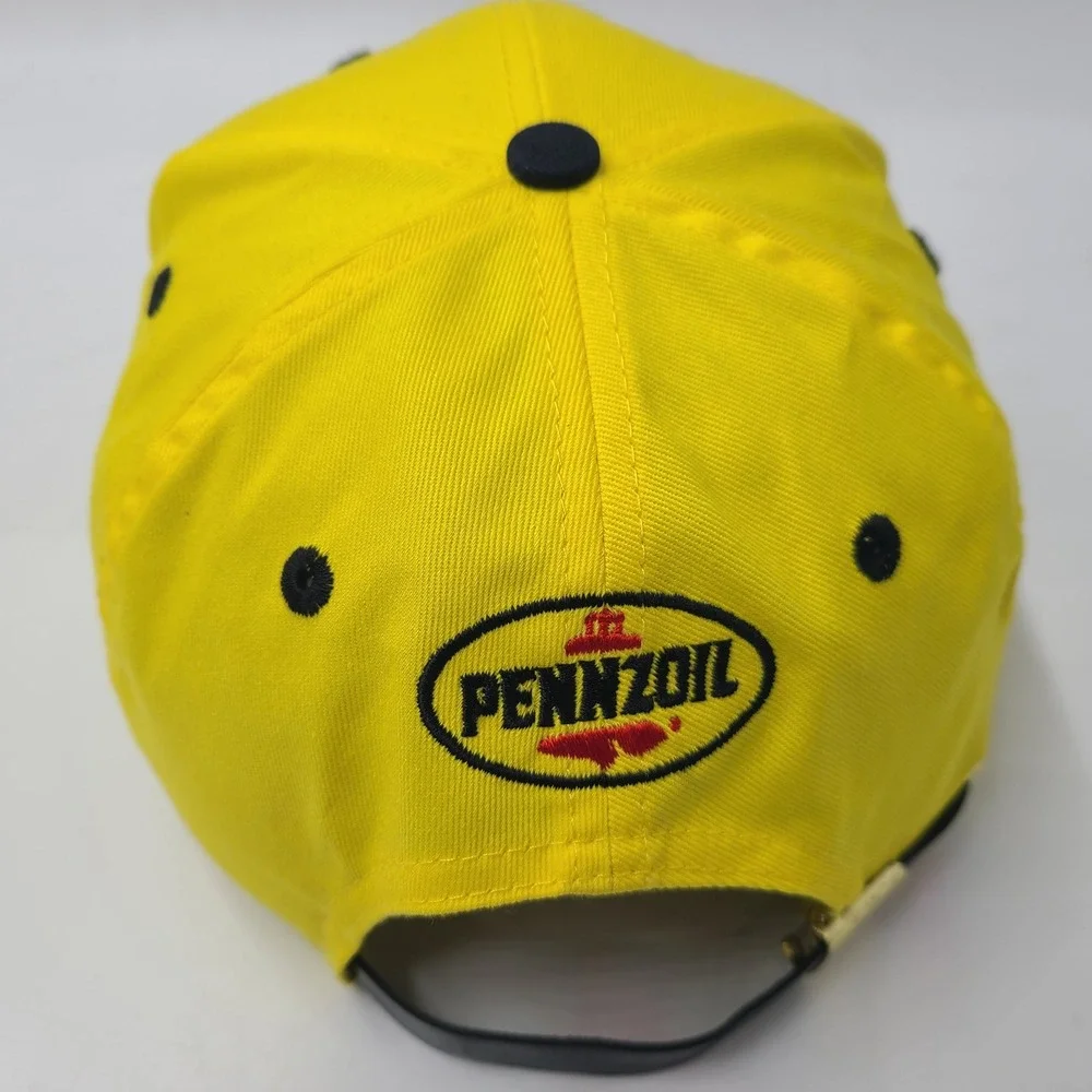 Vintage Pennzoil Racing‎ Hat Strapback K-Products Yellow Black NASCAR Cars Men